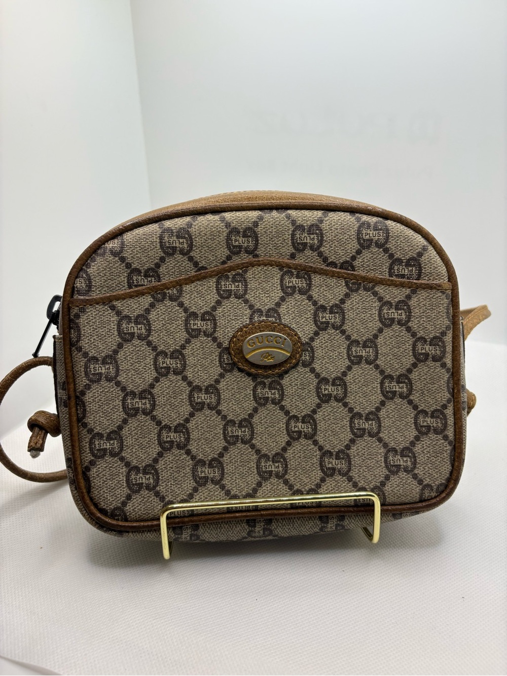 Gucci Beige & Brown GG Canvas Crossbody Bag